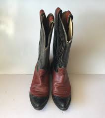 Tony Lama Women's Authentic Wingtip Cowboy Boots ~ 5.5C ~ Black and Brown | eBay