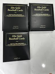 3 Danbury Mint 22KT Gold Plated Baseball Cards Collection ...