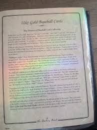 Danbury Mint 22kt Gold Baseball Card Collection – Complete ...