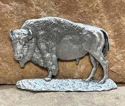 American Bison Pewter Figurine, Buffalo Figurine, Bison ...