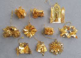 Set of 10 Danbury Mint Gold Christmas Ornaments 2008 | eBay