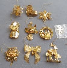Set of 10 Danbury Mint Gold Christmas Ornaments 2011 | eBay