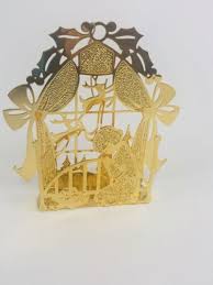 Danbury Mint - 1988 Gold Christmas Ornament - "Christmas Eve ...