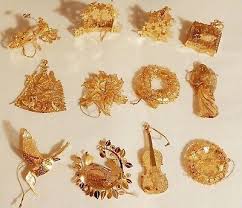 Danbury Mint - 2012 Gold Christmas Ornament - "Woodland Christmas Tree" | eBay