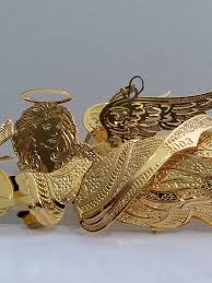 FLYING ANGEL Vintage 23k Gold Plate Danbury Mint Christmas Tree Ornamentby Blessedjunk - Etsy Canada
