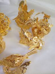 1999 Danbury Mint Gold Christmas Ornaments Mint In Box | #1816132040