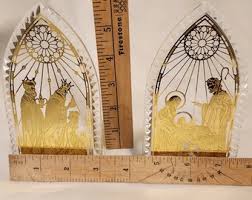 Vintage Brass Nativity Tealight Holders: Holy Family & Three ...