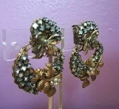 Vintage Unsigned MIRIAM HASKELL Chandelier Clip On Earrings ...