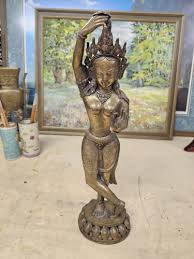 Antique India Brass Bronze Statue Buddhist Goddess Tara Devi | eBay