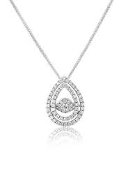 18KW Diamond Pear Double Halo Pendant – Kim Chau & Co.