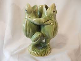 3 Green Frogs Dancing Singing Vase Vintage Japan - Etsy