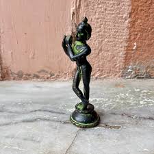 Standing Lord Krishna Statue With Flute, Religious Bronze ...