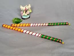 Amazon.com - Traditional Wooden Tiranga Pairs Dandiya Sticks for Dance - Navratri Festval Multi Color Graba Stick - Pack of 2, 4 Dandia Sticks by Indian Collectible