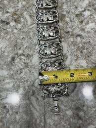 Vintage Jewelart Sterling Silver Bracelet Repousse Art ...