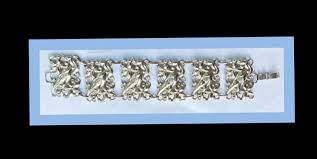 JEWELART Signed Wide Panel Link Vintage Bracelet 7 1/2 ...