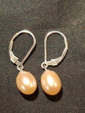 Leverback Pearl Earrings Dangle/Drop Sterling Silver Fine Earrings for sale | eBay