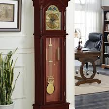 Traditional Brown Red Grandfather Clock | Cherry Grandfather ...