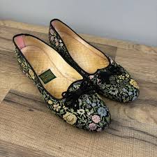 Daniel Green Floral Brocade Granny Core Slippers Vintage 6.5 ...