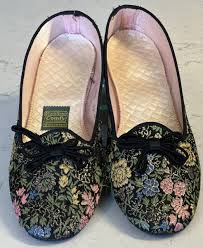 Daniel Green Vintage House Shoes Size 2A 75 Metallic Floral ...