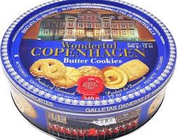 Imported DANISH BUTTER COOKIES Large Vintage Tin Container ...