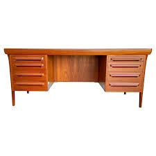 Rare Mid-Century Modern Sculptural Teak Executive Desk by Ib Kofod Larsen at 1stDibs
