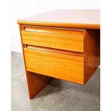 1960s Mid Century Danish Modern Desk 2 Drawer Teak Compact Vintage Wood Denmark | Chairish