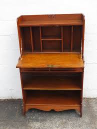 Late 1800s Victorian Oak Secretary Desk With Shelving ...