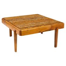 Large Elm and Travertine Coffee Table, France 1960's For Sale at 1stDibs