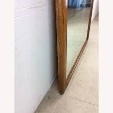 Mid Century Wall Mirror with Rounded Maple Frame - AptDeco