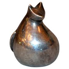 Scandinavian Modern Original Dansk Design Silver Plate Cat ...