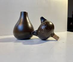 Scandinavian Glazed Ceramic Cat Decanter or Vase by Bjerre ...