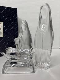 Vtg Dansk Full Lead Crystal Nativity Figurines 4 pc. JESUS ...