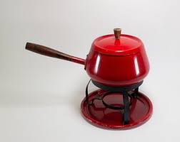 Vintage MCM Fondue Pot Set Avocado Green Enamelware With Forks - Etsy