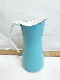 Vintage Dansk Kobenstyle Robin Egg Blue Enamel Pitcher Jens ...