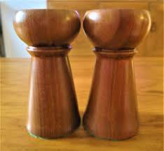 A Pair of Vintage Mid Century Turned Wood Modernist Candle Holders C 1960's - Etsy