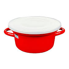 CAINZ(カインズ) Anti-spill enamel pot with handle, 20cm, red ...