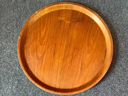 Formed Teak Wood Serving Tray 14” Round Japan Maison Saito ...