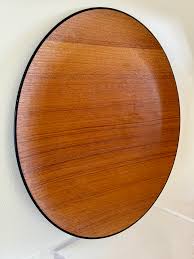Mid Century Japanese Circular Teak Tray | Chairish