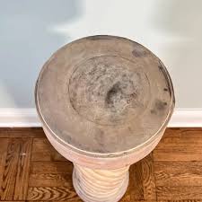 Vintage Carved Columnar Form Wood Pedestal | Chairish