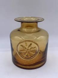 DARTINGTON AMBER CRYSTAL Beehive Vase Handmade 1970's England 6” $18.00 - PicClick