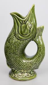 Vintage Mid Century English Majolica Glazed Green Gurgling ...