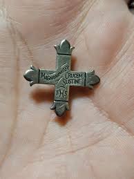 Vintage James Avery Sterling Latin Cross Pin Magnanimiter Crucem Sustine