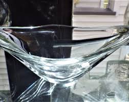 Magnor Art Glass Bowl Stretched Square Console Bowl, Vintage Scandinavian Art Glass - Etsy