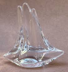 Daum France Art Glass/Crystal Three Mast Sailboat Sculpture ...