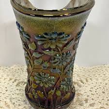 Vintage Imperial Glass Basket Carnival "smokey Amethyst" Daisy Pattern 10"in Tall - Etsy