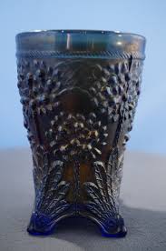 Antique Vintage Vase Cobalt Blue Depression Glass Carnival Glass Fancy Raised Relief Etched Design Collectable Home Decor Collectable - Etsy Canada