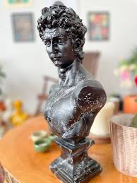 Handmade David Bust Statue: Black & White Accent Sculpture - Etsy