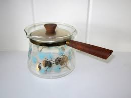 Vintage Glass Coffee Server With Wood Handle - Libbey David ...