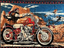 1970's David Mann Harley Davidson Easy Rider Vintage Flag ...