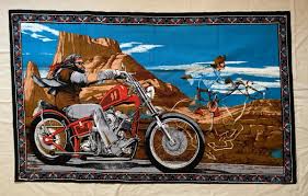 NOS Vintage David Mann Ghost Easy Rider Tapestry Wall Art 56 ...